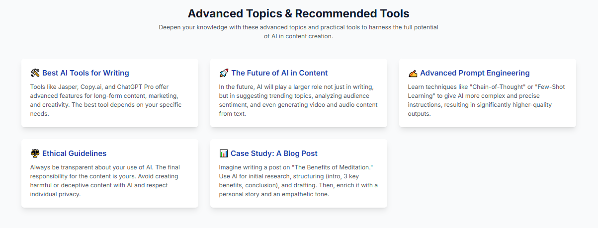 Advanced Topics & Recommended Tools
