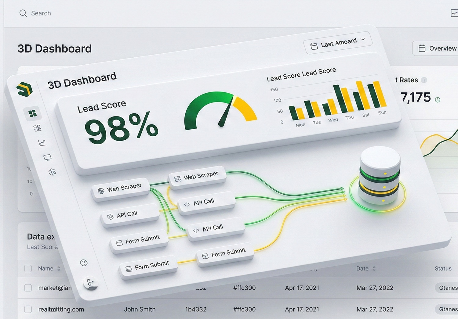 3D CRM AI Dashboard